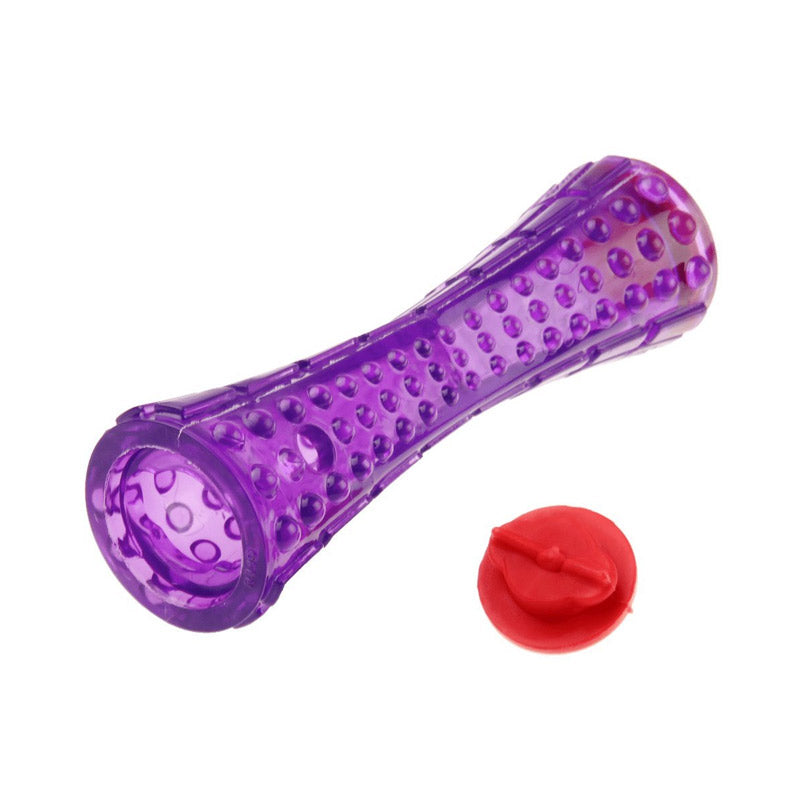 Treat Dispenser “Johnny Stick’ TPR Transparent Purple