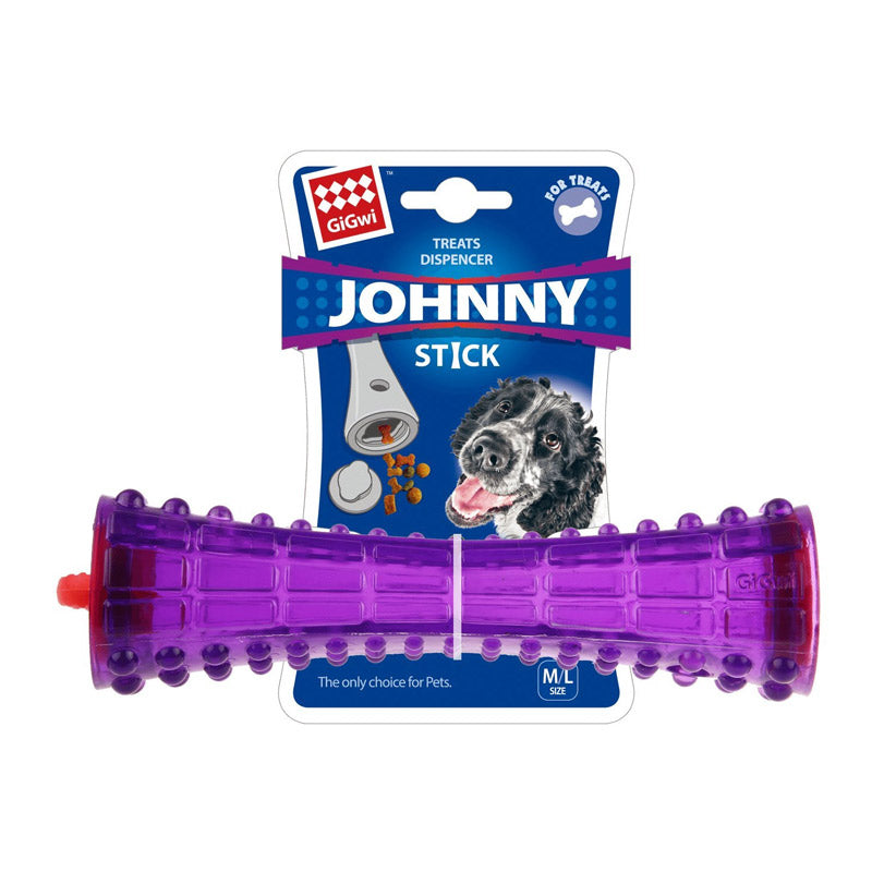 Treat Dispenser “Johnny Stick’ TPR Transparent Purple