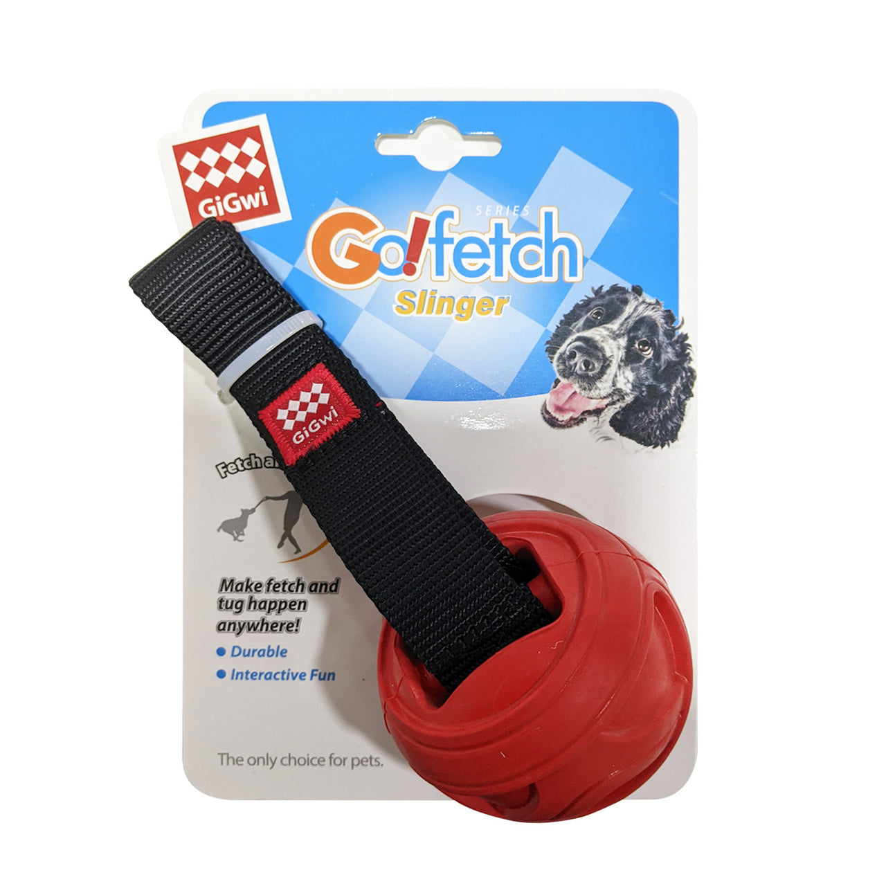 GiGwi Go Fetch Rubber Slinger Balls - red