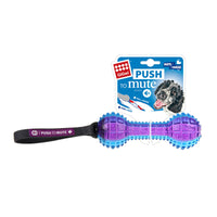 Thumbnail for GiGwi Dumbell ‘Push To Mute’ Transparent – Purple / Blue