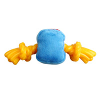 Thumbnail for GiGwi Blue Monster Rope with Squeaker inside – Plush/TPR (Medium)