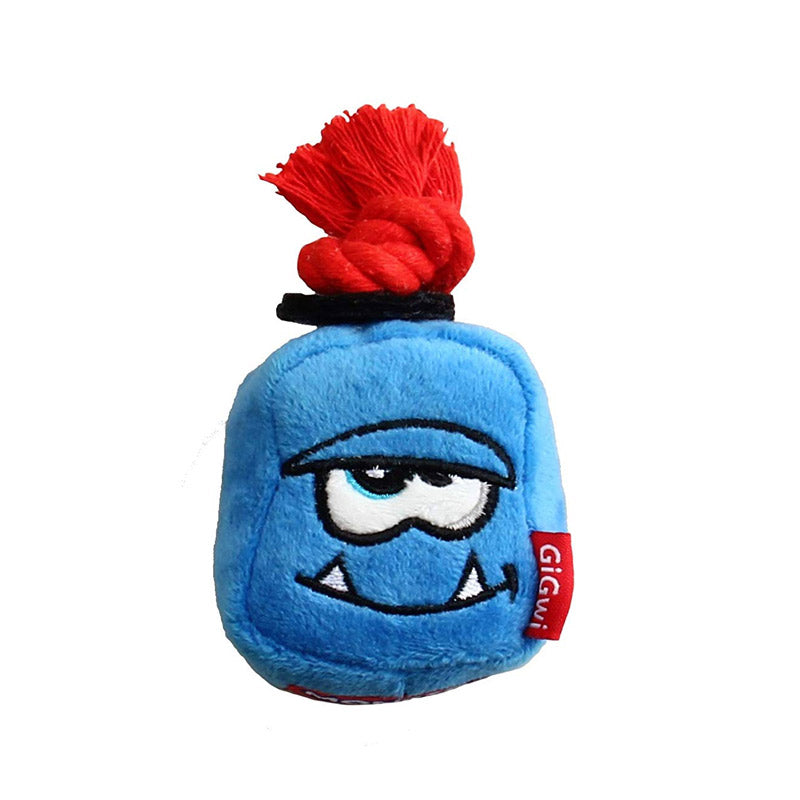 Blue Monster Rope Squeaker Inside Small Plush/Rope