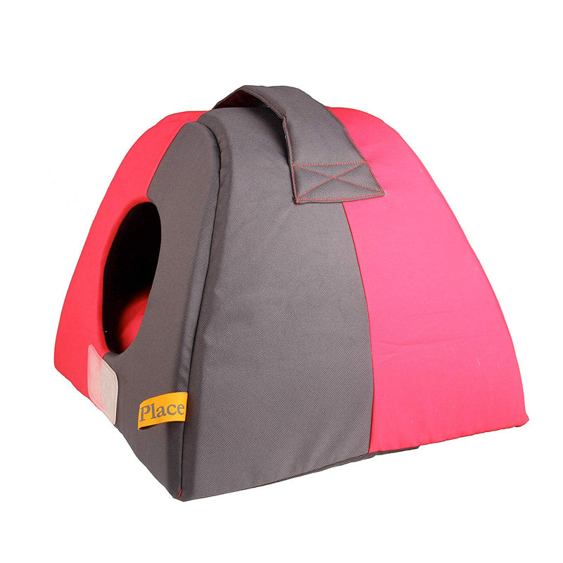 Gigwi Place Pet House Canvas ,Plush, TPR (Red Rose) - small