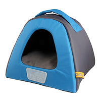 Thumbnail for Gigwi Place Pet House Canvas, Plush, TPR Blue & Gray - large