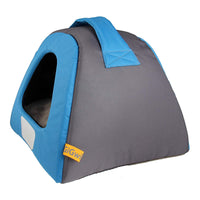 Thumbnail for Gigwi Place Pet House Canvas, Plush, TPR Blue & Gray - large