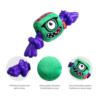 Thumbnail for Green Monster Rope Squeaker Inside Small Plush/Rope