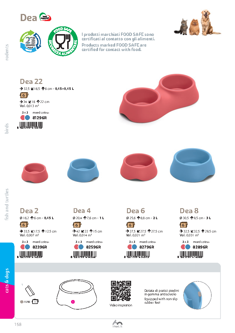 Imac Dea 4 Plastic Bowl 2nd life- 1 Ltr-Assorted Colors