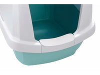 Imac Maddy Hooded Cat Toilet- Blue-White 62x49.5x47.5cm