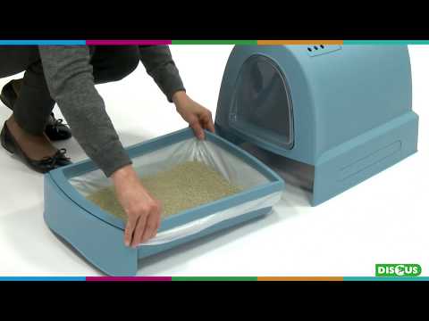 Imac Zuma 2nd Life Plastic Cat Toilet with Sliding Tray, 57x43.5x73cm[Color - Light Blue]