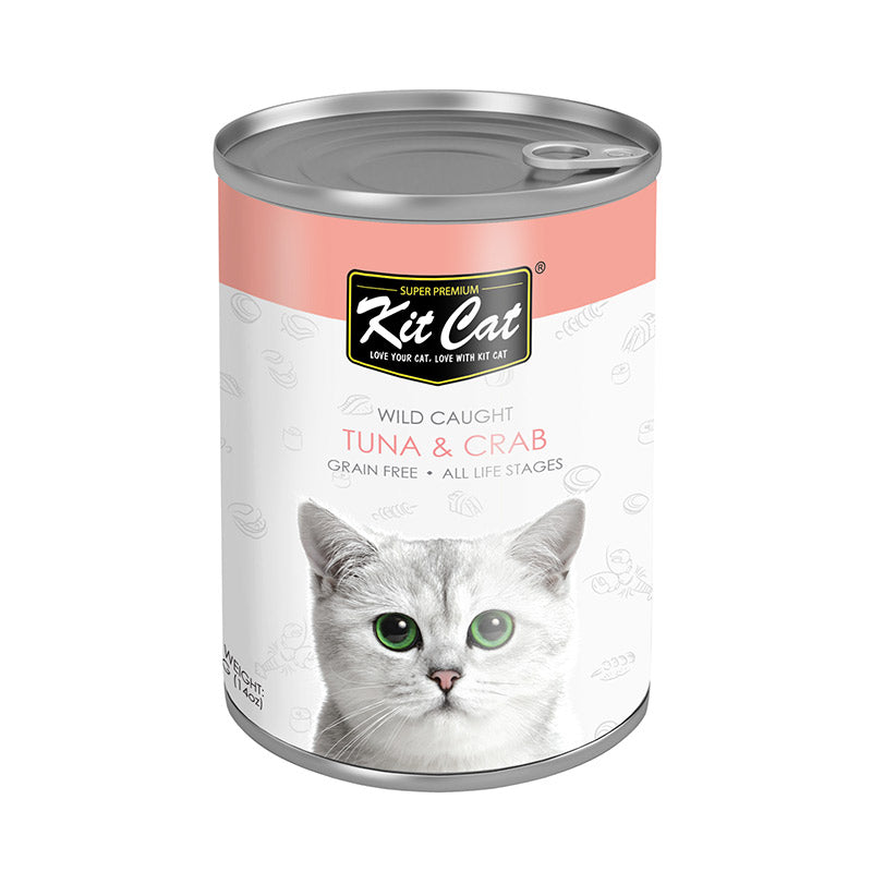 Kit Cat Wild Caught Tuna with Crab Canned Cat Food 400g