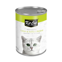 Thumbnail for Kit Cat Wild Caught Tuna with Katsuobushi  Canned Cat Food 400g