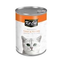 Thumbnail for Kit Cat Wild Caught Tuna with Prawn Canned Cat Food 400g