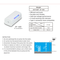 KW Zone Silent Air Pump Without Adapter-AP1600