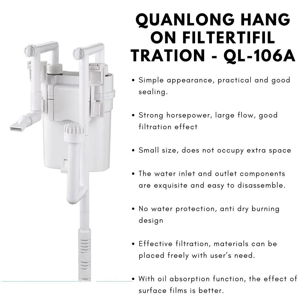 Karis Quanlong Hang-On Mini Canister Filter with Skimmer QL-106A