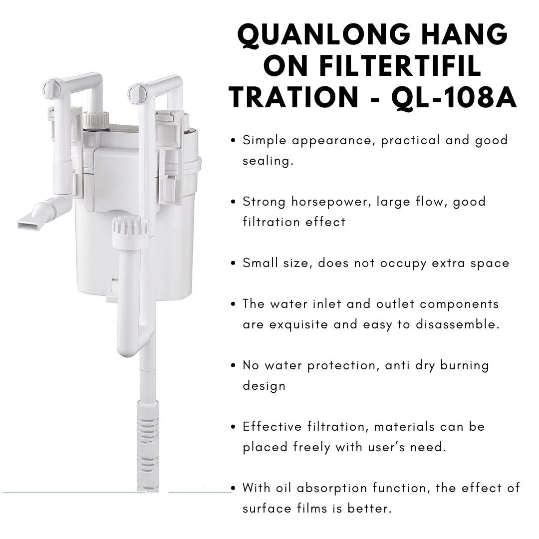 Karis Quanlong Hang-On Mini Canister Filter with Skimmer QL-108A