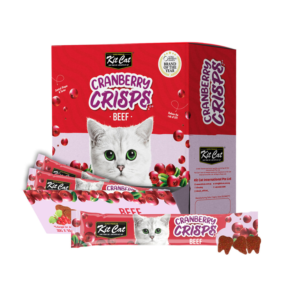 Kit Cat Cranberry Crisps Beef Box (50 sachets)