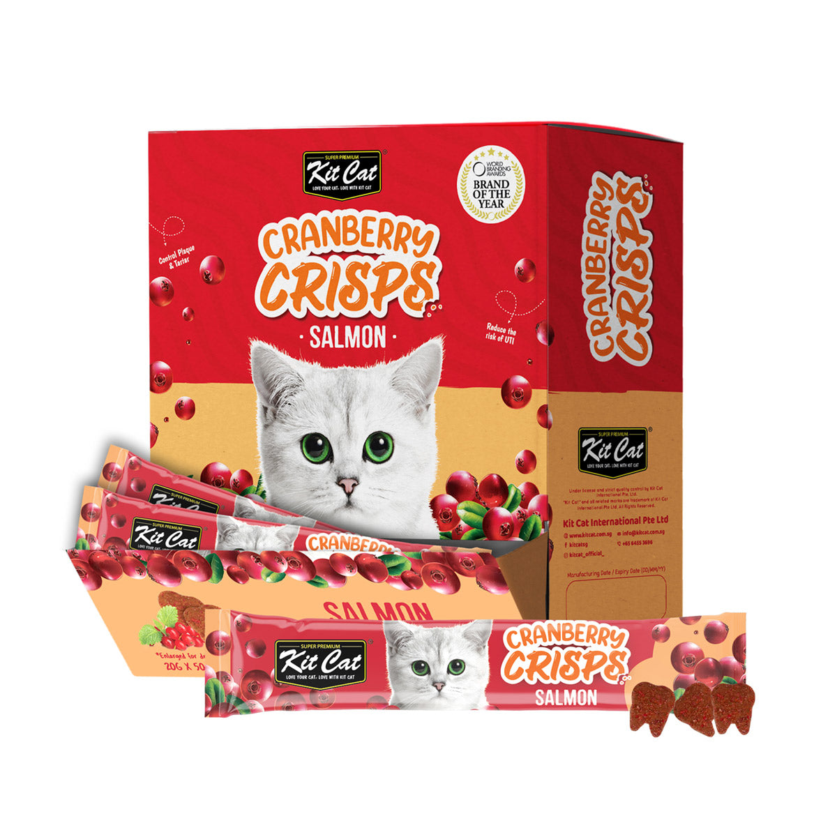 Kit Cat Cranberry Crisps Salmon Box (50 sachets)