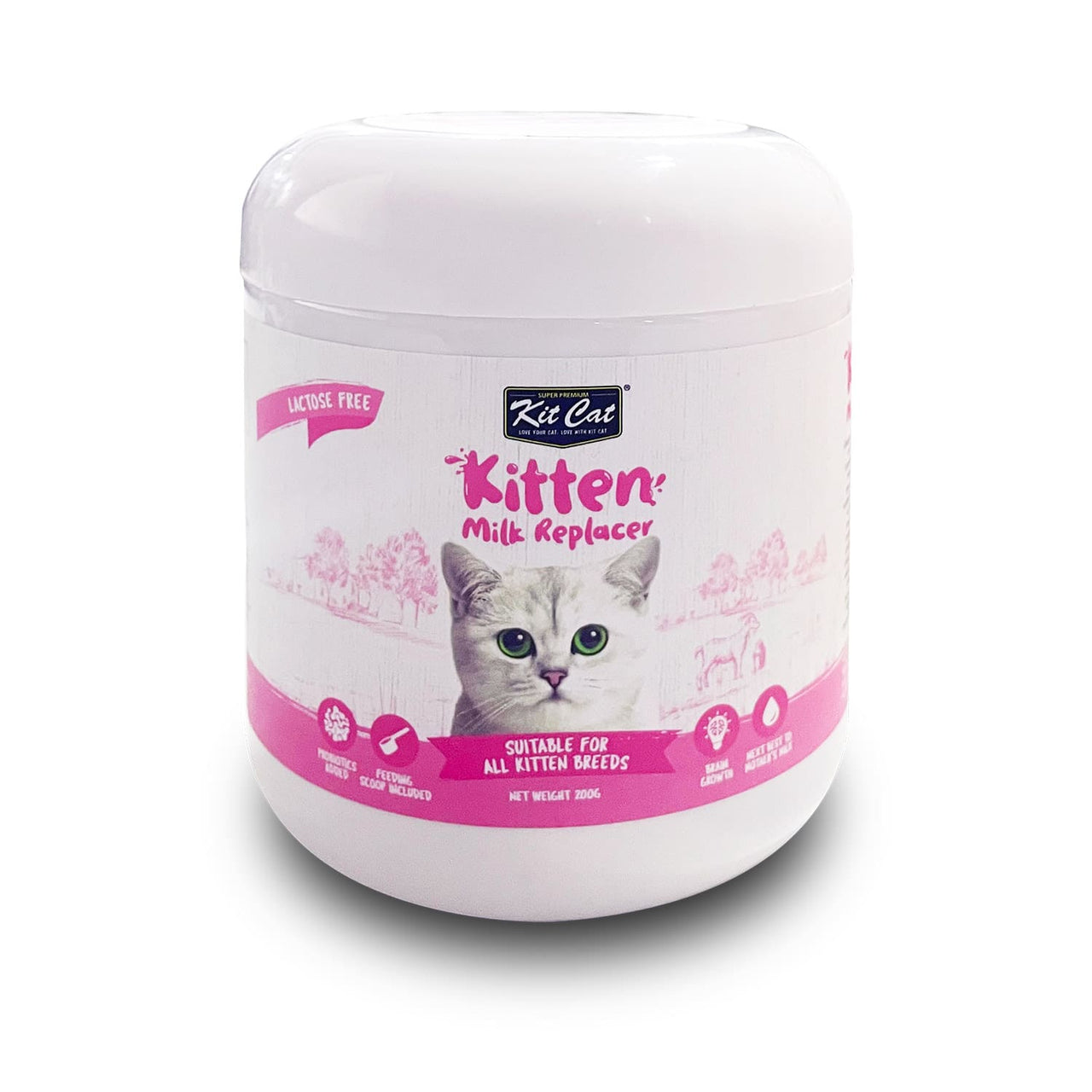 Kit Cat Kitten Milk Replacer 200g + FREE Nursing Kit