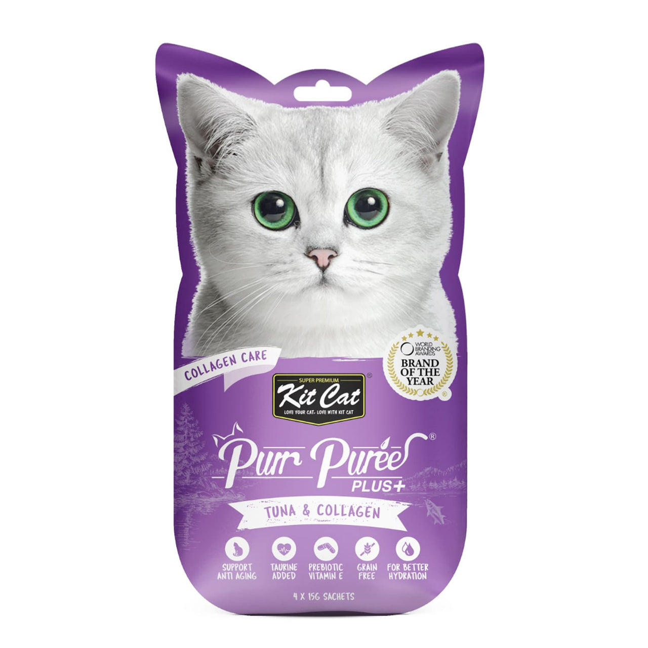 Kit Cat Purr Puree Plus+ Tuna  & Collagen (Collagen Care)