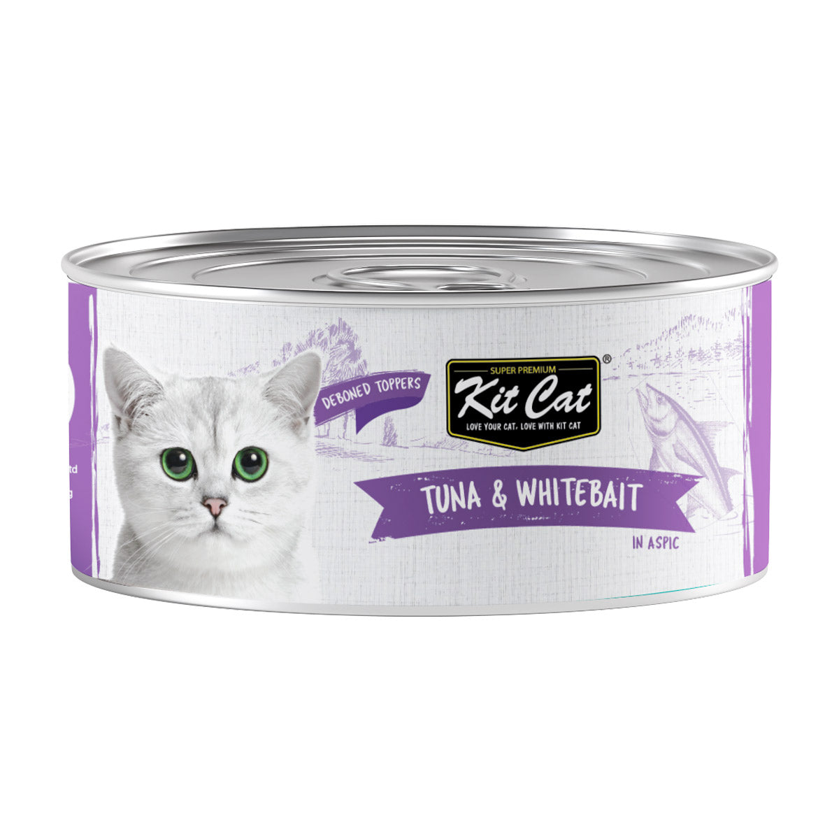 Kit Cat Deboned Tuna & Whitebait Toppers 80g (1 Box -24pcs)