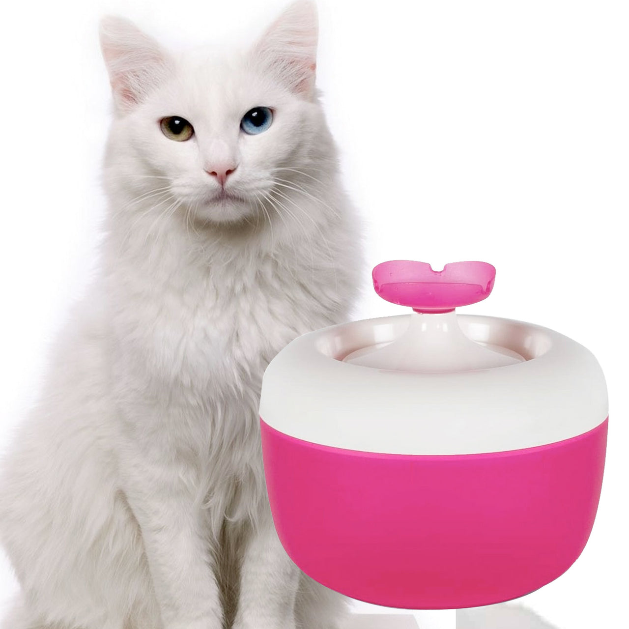 MP Bergamo MALAGA Water Fountain for Cats 1.7L (Tulip) - dark-pink