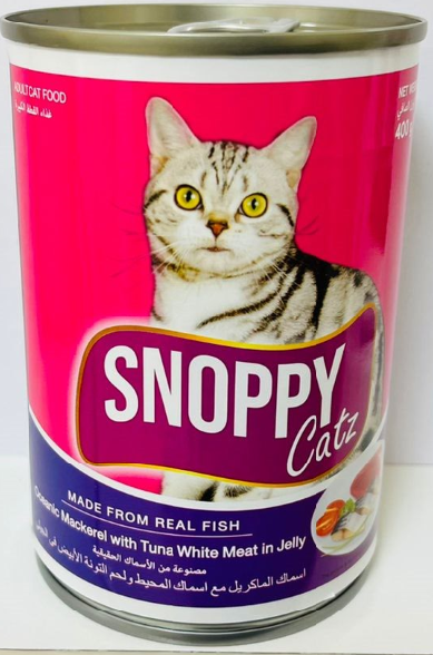 Snoppy Catz  Cat Can - Ocean Mackerel with Tuna White Meat in Jelly Flavor