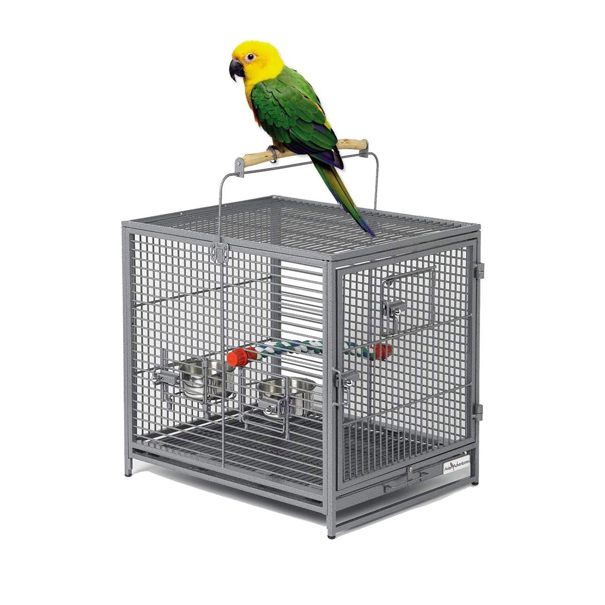 MidWest Avian Adventures Poquito Avian Hotel Bird Cage - platinum