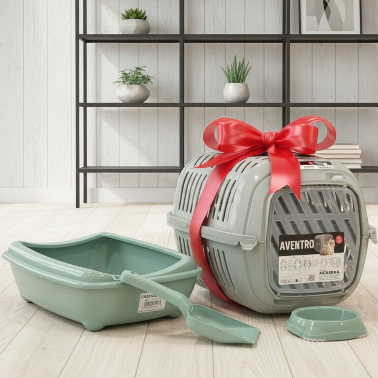 Moderna Cozy Journey Cat Combo-Carrier+Bowl+Tray+Scoop