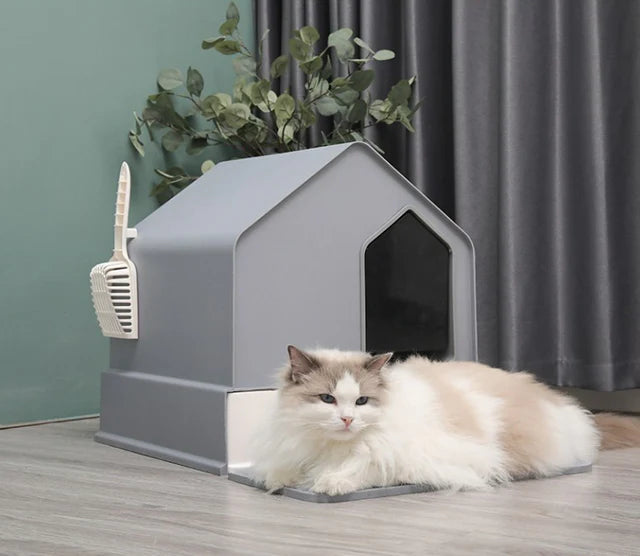 Pado House Cat Litter Box  46*46*44cm- Grey