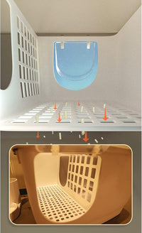 Pado Igloo Cat Litter Box  57.5*44*44cm-Grey