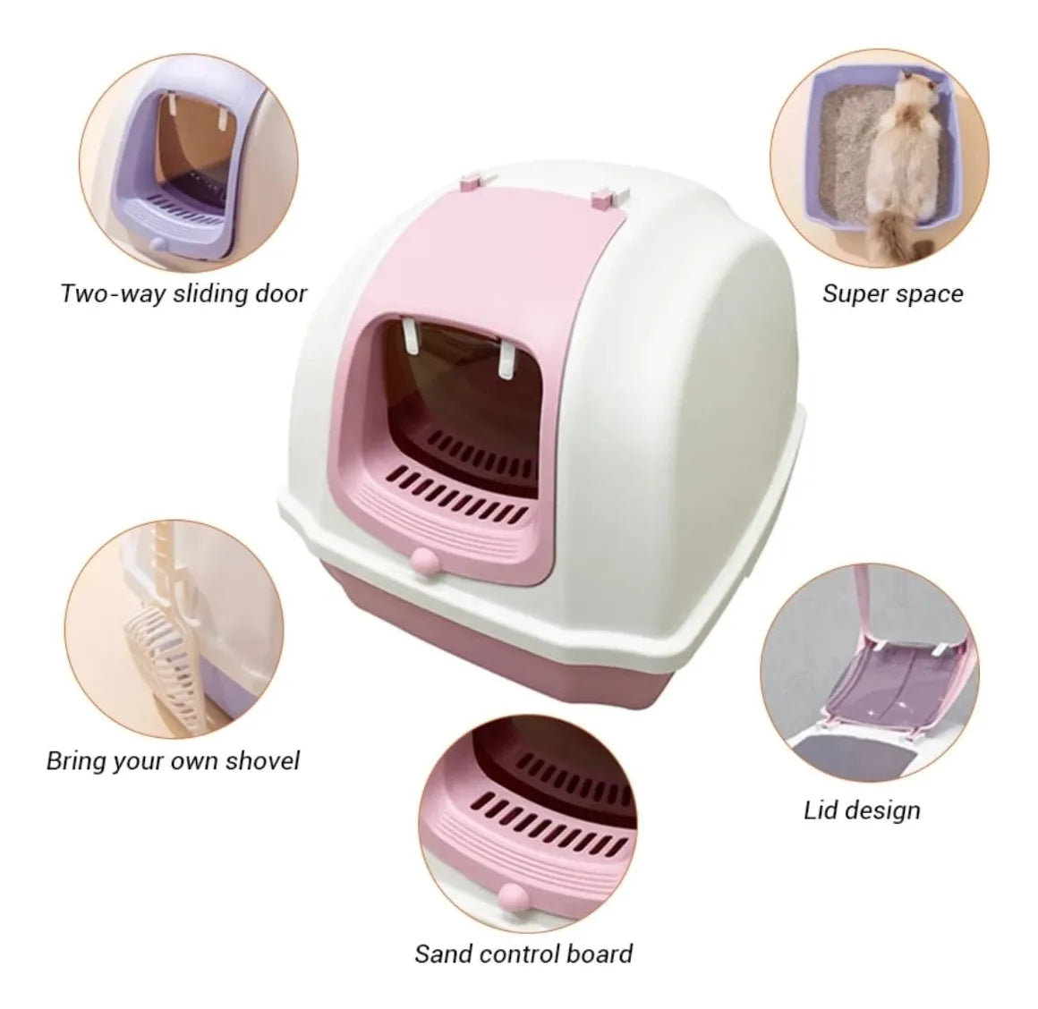 Pado Litterarium Cat Litter Box 50.5*44.5*40 cm- Coffee