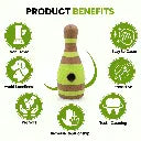 Pado Skittle Nylon and Wood TPR Dog Treat Toy 15.2x6.2x6.2 cm