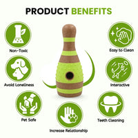 Pado Skittle Nylon and Wood TPR Dog Treat Toy 15.2x6.2x6.2 cm