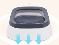 Pado Square Anti Spill Pet Bowl 21x21x7.8cm [1000ml] -Blue