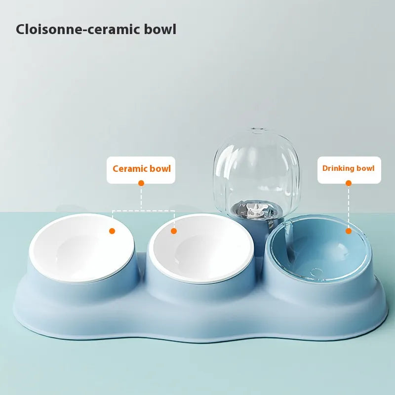 Pado Tripple Bowl with Dispenser-Blue  43*13*23cm
