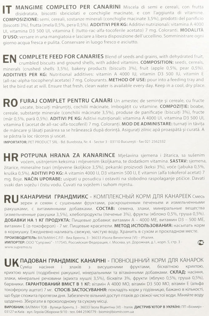 Padovan Grandmix Canarini[Weight - 1kg]