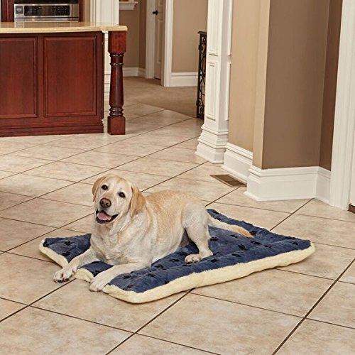 QuietTime Reversible Paw Print Fleece Pet Bed - 48 inch