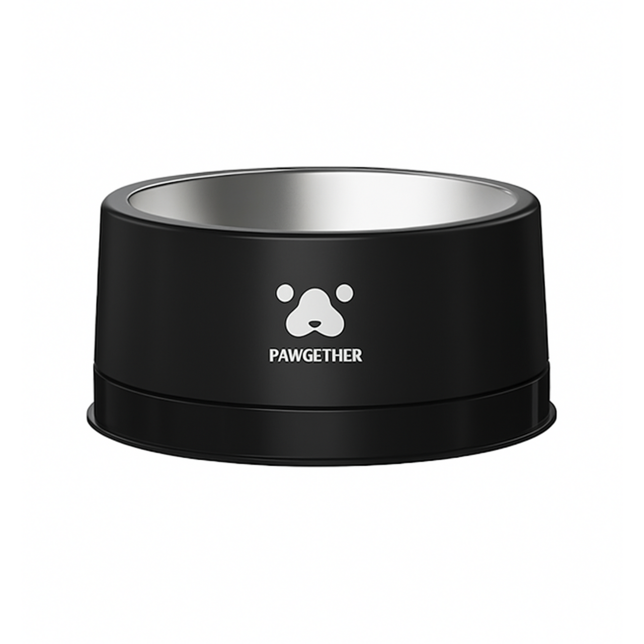 Pawgether 304 Stainless Steel Anti Slip Pet Bowl - 3 Series- 19x19.6x8.8cm-Black [Top:1000ml;Bottom:330ml]