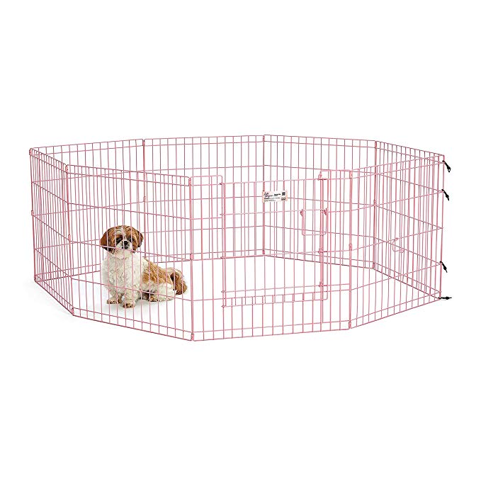 Pink Exercise Pen with Door 24″