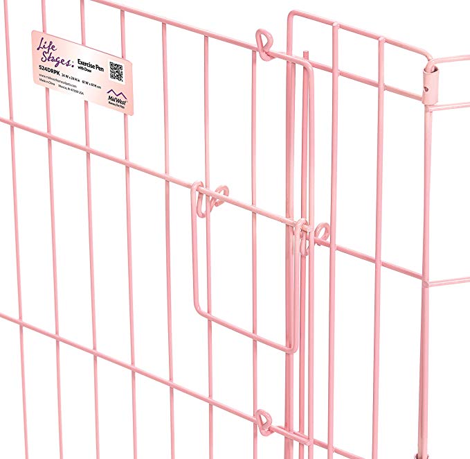 Pink Exercise Pen with Door 24″