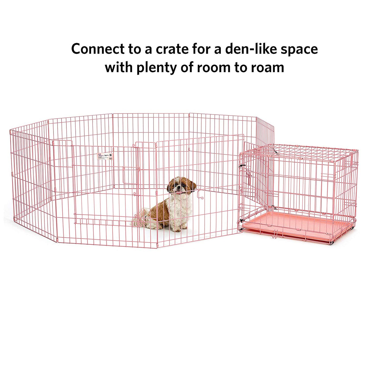 Pink Exercise Pen with Door 24″