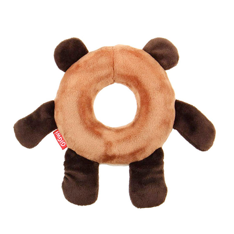 Plush Friendz Bear with Foam Rubber Ring and Squeaker Medium