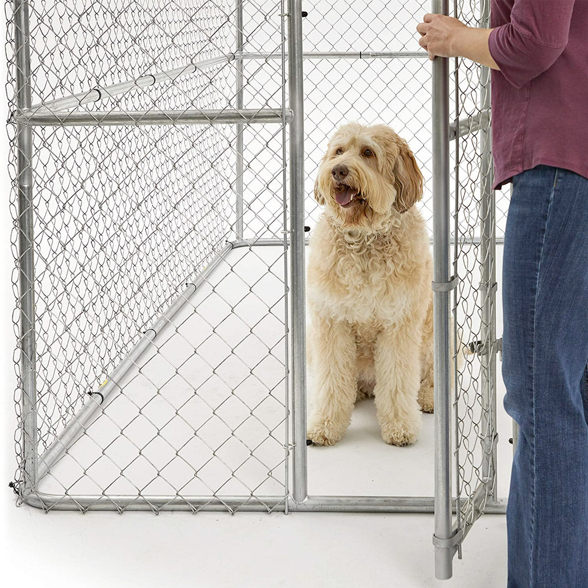 K9 Large Steel Chain Link Portable Kennel