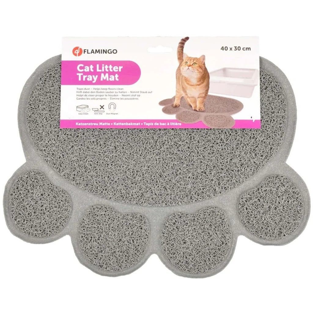 Flamingo Pitou Matti Paw Cat Litter Tray Mat - Green LARGE