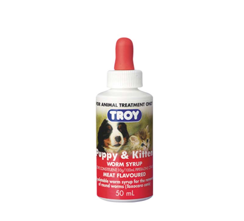 Troy Puppy and Kitten Worm Syrup 50ml