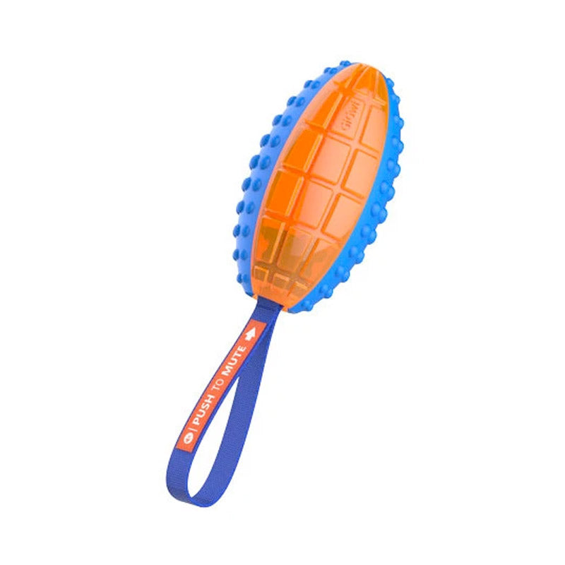 Push to Mute Rugby Ball  ( Blue/Orange Solid/Transparent )