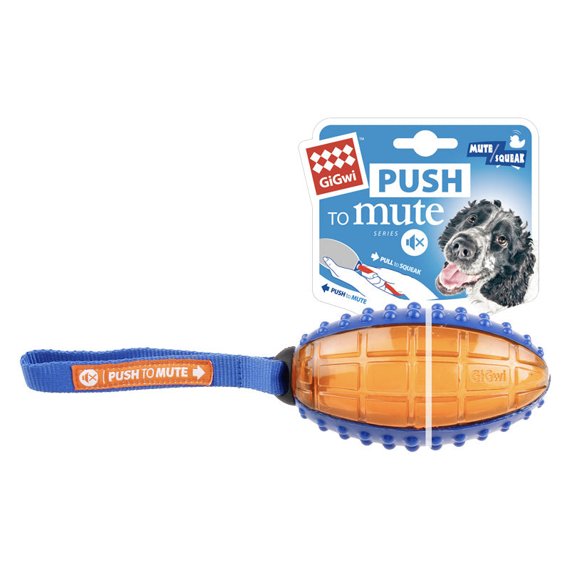 Push to Mute Rugby Ball  ( Blue/Orange Solid/Transparent )