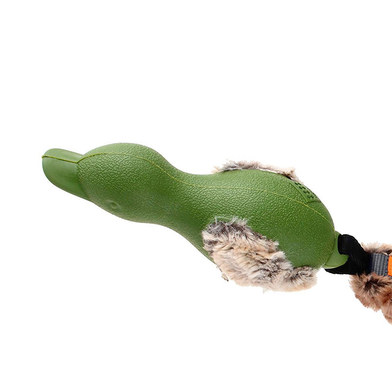 Push To Mute Duck with Plush Tail - green