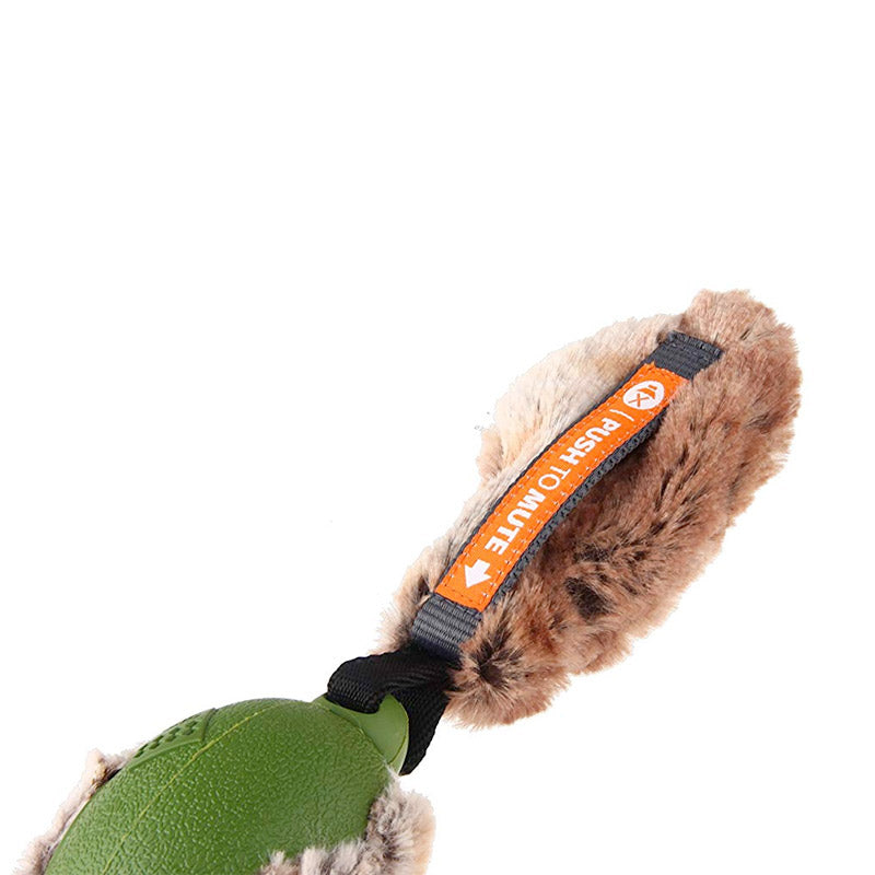 Push To Mute Duck with Plush Tail - green