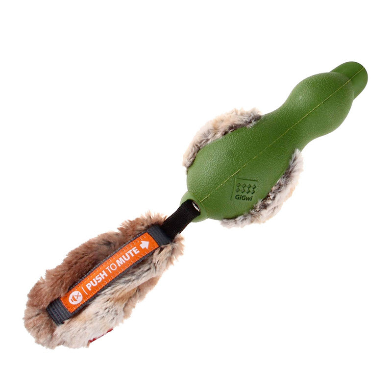 Push To Mute Duck with Plush Tail - green